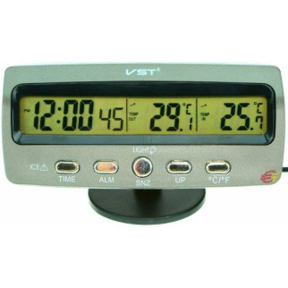 Автомобільний годинник VST 7045 електронний з термометром Black Gray (av166-hbr) - Інтернет-магазин спільних покупок ToGether