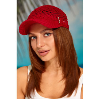 В'язана ажурна жіноча бейсболка (4957) Braxton червоний - Інтернет-магазин спільних покупок ToGether