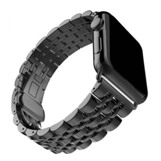Браслет BeWatch для Apple Watch series 3 4 | 5 | 6 з шириною корпусу 38|40mm Link сталевий Чорний (1021401) - Інтернет-магазин спільних покупок ToGether