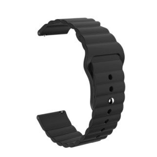 Ремінець BeWatch 20мм силіконовий для годинника універсальний Wave Чорний (1010701) - Інтернет-магазин спільних покупок ToGether