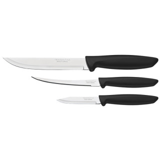 Набір ножів Tramontina Plenus із 3 шт Чорний 23498/013 - Інтернет-магазин спільних покупок ToGether