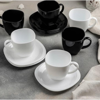 Набір чайний Luminarc Carine Black/White 220 мл 12 предметів 2371D LUM - Інтернет-магазин спільних покупок ToGether
