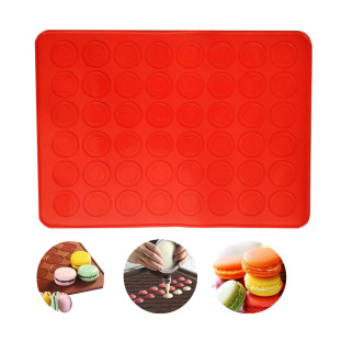 Силіконовий килимок для випічки макарун, печива 40 х 30 см червоний Genes - Інтернет-магазин спільних покупок ToGether