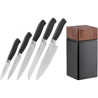 Набір ножів 6 предметів Ardesto Black Mars з дерев'яною підставкою AR2020SW - Інтернет-магазин спільних покупок ToGether