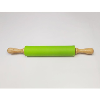 Силіконова качалка 43 х 5.5 см з дерев'яними ручками Салатова Stenson 2993 - Інтернет-магазин спільних покупок ToGether