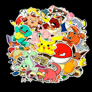 Набір стікерів Пікачу Pikachu Pokemon Аніме 50 шт (7637) - Інтернет-магазин спільних покупок ToGether