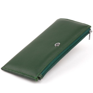 Горизонтальний тонкий гаманець зі шкіри ST Leather 19328 Зелений 19х9, 5х2, 5 см - Інтернет-магазин спільних покупок ToGether