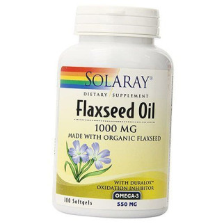 Лляна Олія, Flaxseed Oil, Solaray 100 (67411001) - Інтернет-магазин спільних покупок ToGether