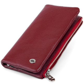 Вертикальний гаманець на кнопці ST Leather 19204 Бордовий 18,5х9х1,5 см - Інтернет-магазин спільних покупок ToGether