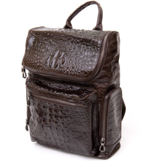 Рюкзак під рептилію шкіряний Vintage 20430 Коричневий 30х37, 5х9 см - Інтернет-магазин спільних покупок ToGether