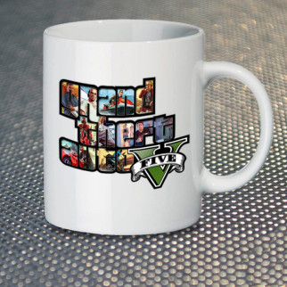 Чашка Fan Girl Логотип ГТА Grand Theft Auto 5 New (14399) 330 мл Білий - Інтернет-магазин спільних покупок ToGether