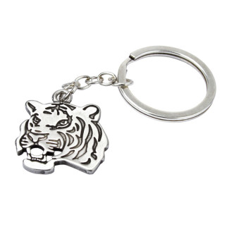 Брелок тигр Netsuke Метал Плоске зображення 8х2.4х0.2 см Срібний (26965) - Інтернет-магазин спільних покупок ToGether