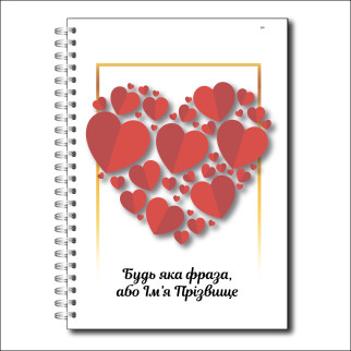 Іменний блокнот FairyTale Серце з пелюсток А5 Шрифт - Magnolis - Інтернет-магазин спільних покупок ToGether