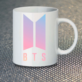 Чашка Fan Girl Логотип BTS Bangtan Boys БТС (7076) 330 мл Білий - Інтернет-магазин спільних покупок ToGether