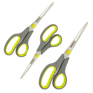 Набір універсальних ножиць 3 предмети з нержавіючої сталі з пластиковими ручками Kamille KM-5186 - Інтернет-магазин спільних покупок ToGether