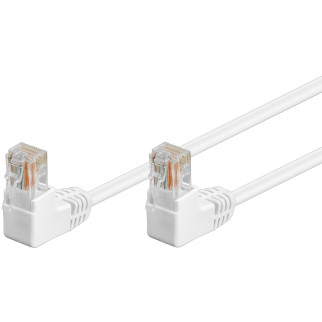 Патч-корд неекранований Goobay RJ45 UTP5e  0.5m patch D=4.9mm AWG26 2x90° Gold білий (75.09.6069) - Інтернет-магазин спільних покупок ToGether