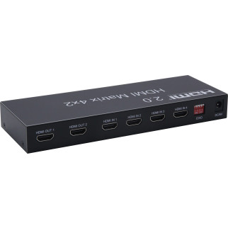 Перехідник моніторний Lucom HDMI 4x2 (Switch) Matrix(2xOut) 4K@60Hz +пульт чорний (62.09.8055) - Інтернет-магазин спільних покупок ToGether