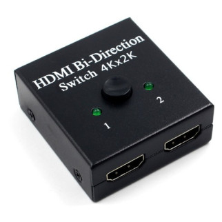 Перехідник моніторний Lucom HDMI 2x1 (Switch) Selector 4K@60Hz Bidirectional чорний (62.09.8098) - Інтернет-магазин спільних покупок ToGether