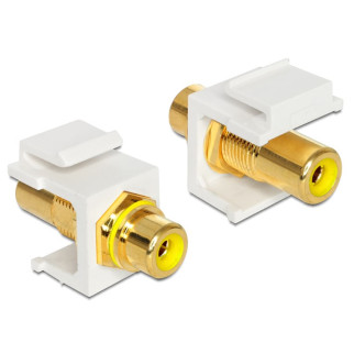 Перехідник аудіо Delock RCA F/F (Keystone) прямий Gold Yellow білий (70.08.6309) - Інтернет-магазин спільних покупок ToGether