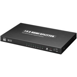 Перехідник моніторний Goobay HDMI 1x8 (Splitter) Act 1080p MetalHosing Gold чорний (75.06.0816) - Інтернет-магазин спільних покупок ToGether