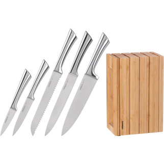 Набір ножів Ardesto Black Mars з бамбуковою підставкою 6 предметів (AR2021SB) - Інтернет-магазин спільних покупок ToGether