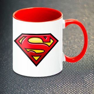 Чашка Fan Girl Супермен лого (1066) 330 мл Червоний - Інтернет-магазин спільних покупок ToGether