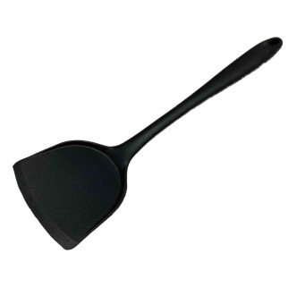 Силіконова кухонна лопатка 32,8 см для смаження, тушіння, перемішування Stenson 02-02 чорна - Інтернет-магазин спільних покупок ToGether