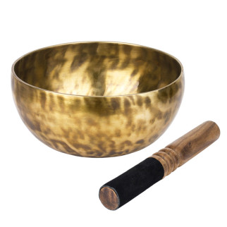 Тибетська співоча чаша Singing bowl Ручна холодна ковка 18,5/18,5/8,7 см Бронзовий (27407) - Інтернет-магазин спільних покупок ToGether