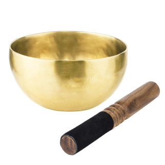 Поющая чаша Тибетская Singing bowl Ручная холодная ковка 14,1/14,1/7,3 см Бронза матовая (26563) - Інтернет-магазин спільних покупок ToGether