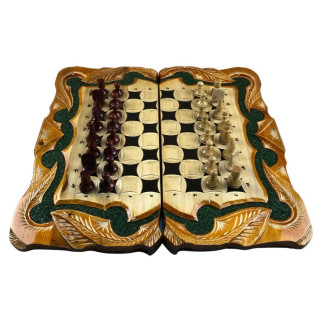 Шахи шашки нарди гральний набір 3 в 1 з дерева Арбуз 60*30*10см 191050 - Інтернет-магазин спільних покупок ToGether