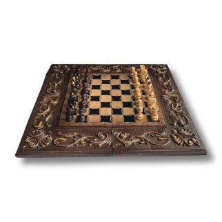Гральний набір 3 в 1 шахи шашки нарди із дерева 70*35 см 194012 - Інтернет-магазин спільних покупок ToGether