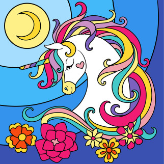 Картина за номерами SANTI Магічний Єдиноріг 25*25 см неонові фарби (954601) - Інтернет-магазин спільних покупок ToGether