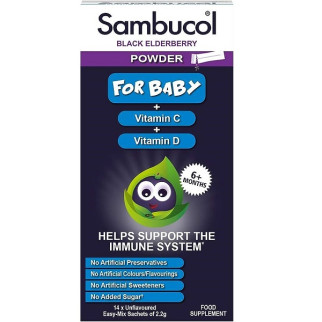 Бузина Sambucol Black Elderberry For Baby Vitamin D + C 14 х 2,2 g - Інтернет-магазин спільних покупок ToGether