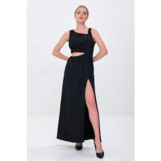 Плаття VOLGINA класичне довге з вирізом та стразами M чорне (68967308) 001002M - Інтернет-магазин спільних покупок ToGether