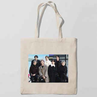 Еко-сумка шоппер з принтом BTS 5 Кавун Бежевий - Інтернет-магазин спільних покупок ToGether