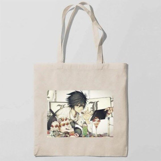 Еко-сумка шоппер з принтом Death Note - Зошит смерті 6 Кавун Бежевий - Інтернет-магазин спільних покупок ToGether