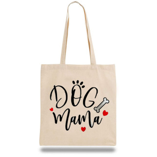 Еко-сумка шоппер з принтом "Dog mama" Кавун Бежевий - Інтернет-магазин спільних покупок ToGether