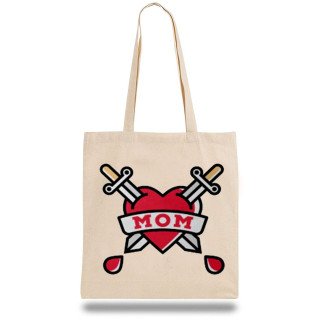 Еко-сумка шоппер з принтом "Mom" Кавун Бежевий - Інтернет-магазин спільних покупок ToGether