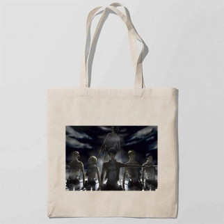 Еко-сумка шоппер з принтом Attack on Titan - Вторгнення титанів 2 Кавун Бежевий - Інтернет-магазин спільних покупок ToGether