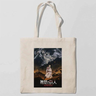 Еко-сумка шоппер з принтом Attack on Titan - Вторгнення титанів 4 Кавун Бежевий - Інтернет-магазин спільних покупок ToGether
