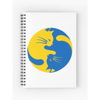 Скетчбук Sketchbook блокнот для малювання з принтом "Українські коти Інь та Ян синій та жовтий 4" А3 Кавун 48 - Інтернет-магазин спільних покупок ToGether