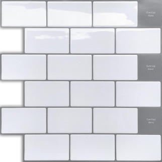 Самоклеюча поліуретанова панель під білу плитку цегла Sticker Wall SW-00001193 305*305*1мм - Інтернет-магазин спільних покупок ToGether