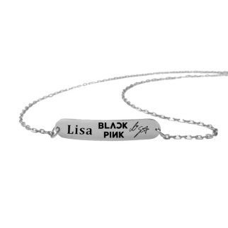 Браслет з гравіюванням Bioworld Лиса Lisa Блек Пінк Black Pink на застібці (23008) - Інтернет-магазин спільних покупок ToGether
