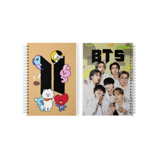 Скетчбук БТС BTS з лого та BT21 (22972) Fan Girl - Інтернет-магазин спільних покупок ToGether