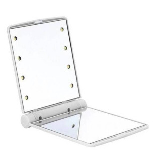 Кишенькове дзеркало складане з LED підсвічуванням біле A-PLUS 822 - Інтернет-магазин спільних покупок ToGether