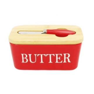 Масляна керамічна з ножем "Butter" A-Plus 0480-3 RED - Інтернет-магазин спільних покупок ToGether