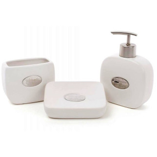 Набір аксесуарів для ванної кімнати 3 предмети Bona Di 851-254 білий - Інтернет-магазин спільних покупок ToGether