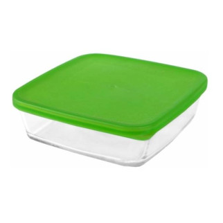 Харчовий контейнер квадратний 18*18*5.5 см із салатовою пластиковою кришкою Simax Color 7476 - Інтернет-магазин спільних покупок ToGether