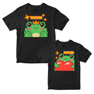 Комплект футболок для закоханих з принтом "Forever Together Frog. Назавжди разом жаба" Кавун ФП011793 S M - Інтернет-магазин спільних покупок ToGether
