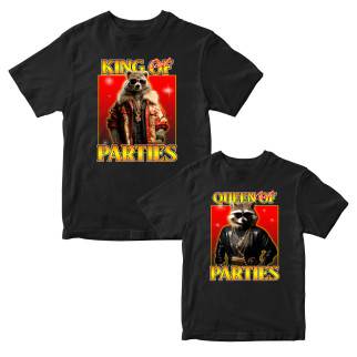 Комплект футболок для закоханих з принтом "King of Parties. Queen of Parties" Кавун ФП011804 S M - Інтернет-магазин спільних покупок ToGether